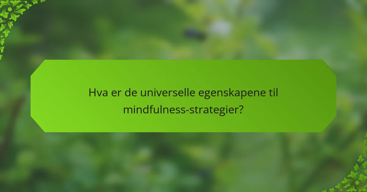 Hva er de universelle egenskapene til mindfulness-strategier?